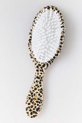 Solar Eclipse Handpainted Acetate Hair Brush In Animal Print