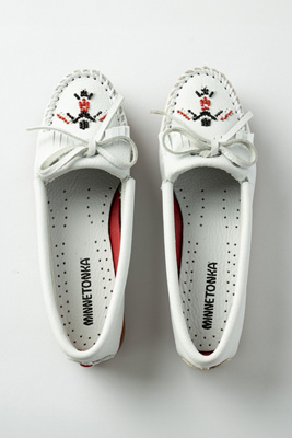 Shop Minnetonka Thunderbird Animikii Moccasins In White