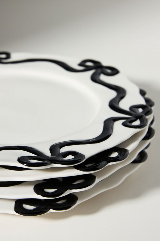 Benedita Bow Stoneware, Set of 4, Dinner Plates