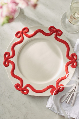 Benedita Bow Stoneware Dinner Plates, Set of 4