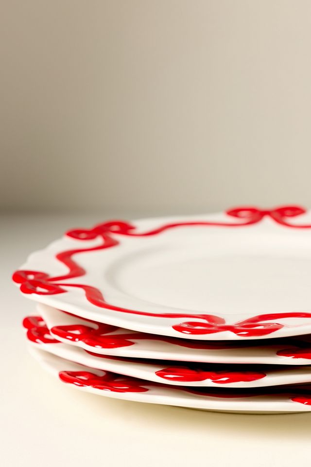 Assiettes plates en grès Benedita Bow, lot de 4 #3