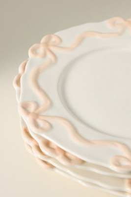 Benedita Bow Stoneware Dinner Plates, Set of 4 - Thumbnail 3