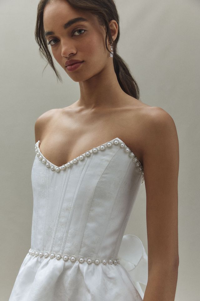 V. Chapman Evie Strapless Fit & Flare Brocade Mini Dress #3