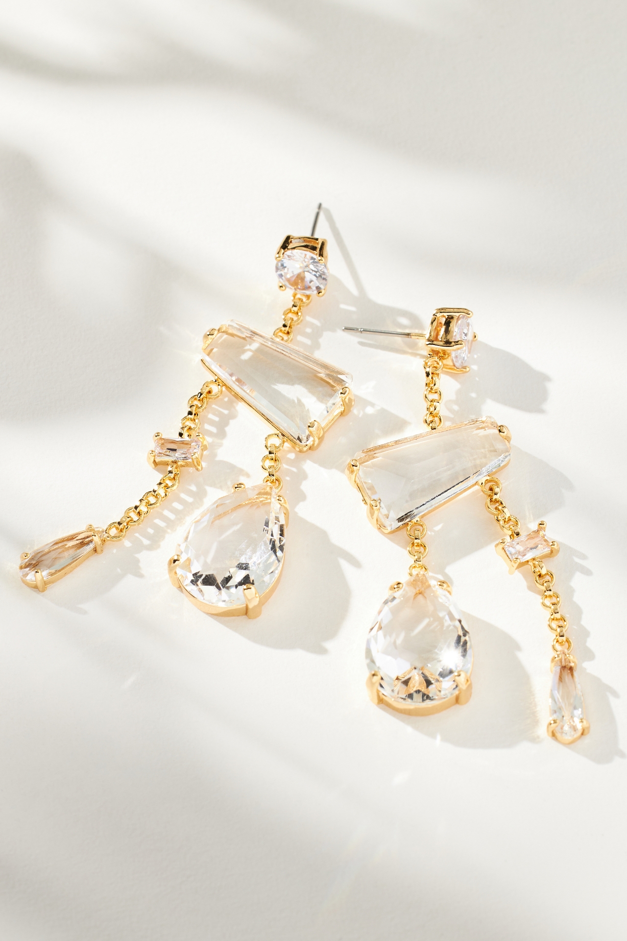 Multi Crystal Drop Earrings