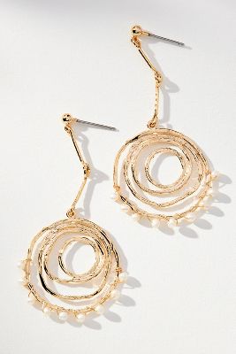 By Anthropologie Pearl Spiral Drop Earrings In Transparent