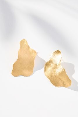 By Anthropologie Crinkled Post Earrings In Gold
