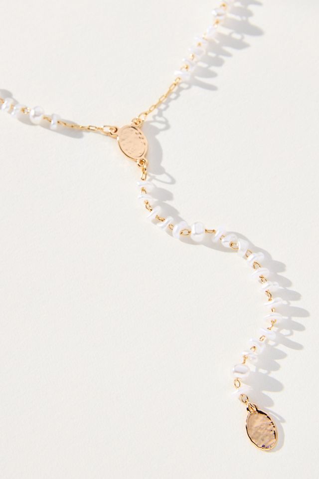 Mini Pearl Lariat Necklace #1