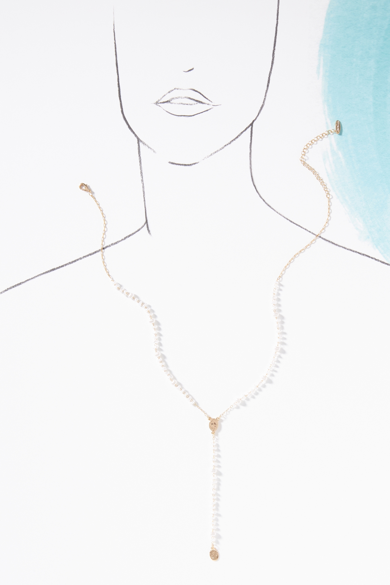 Mini Pearl Lariat Necklace