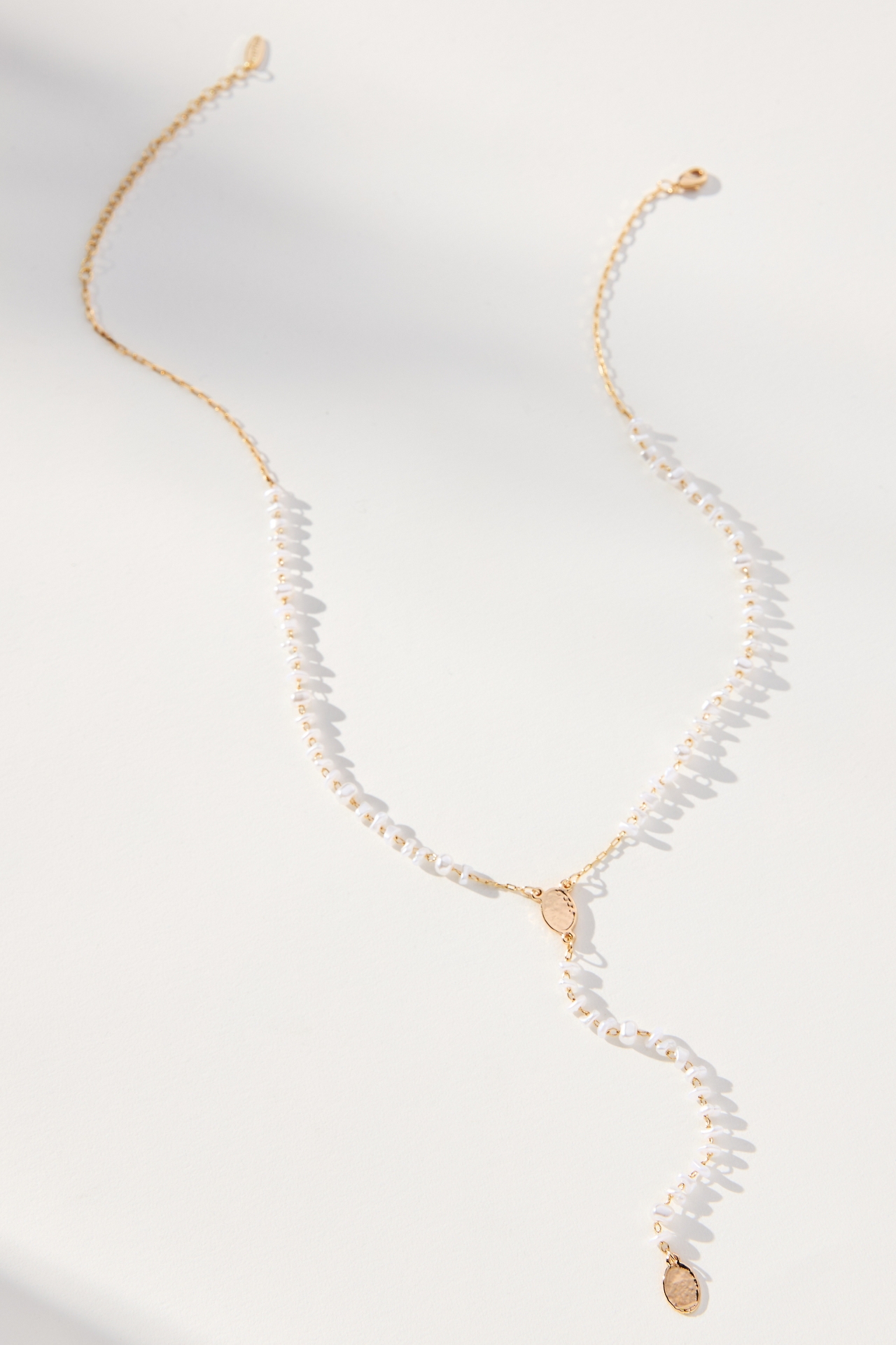 Mini Pearl Lariat Necklace