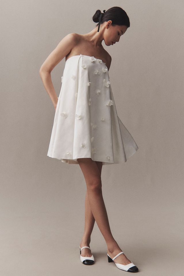 Watters Posie Off-The-Shoulder 3D Floral Mini Dress | Anthropologie