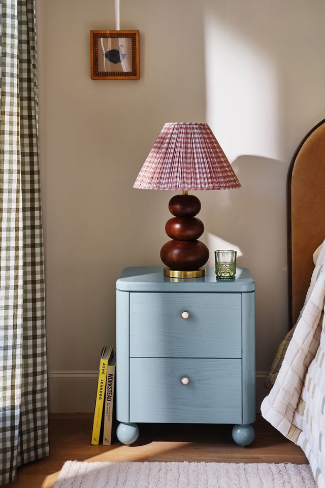 Tasha Lacquer Two-Drawer Nightstand
