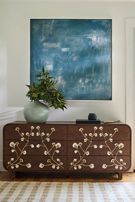 ANTHROPOLOGIE TOULOUSE BONE INLAY SIX-DRAWER DRESSER 