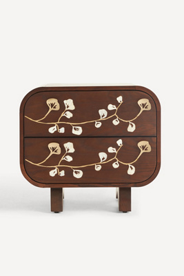 Anthropologie Toulouse Bone Inlay Two-drawer Nightstand