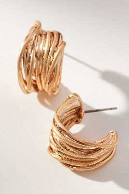 Shop By Anthropologie Twisted Wire Hoop Earrings In Gold