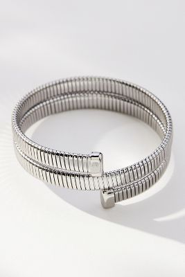 By Anthropologie Snake Coil Bracelet In Metallic