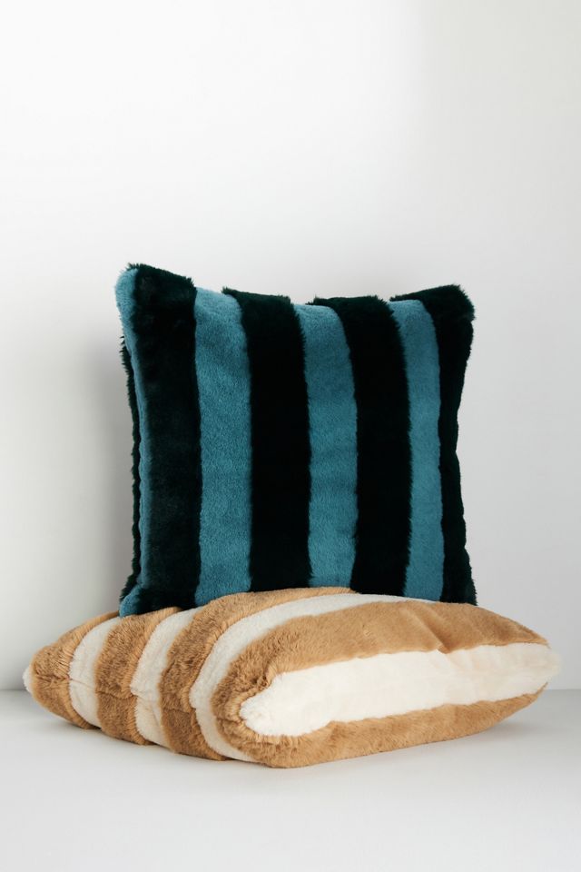 The Sophie Faux-Fur Pillow: Striped Edition #1