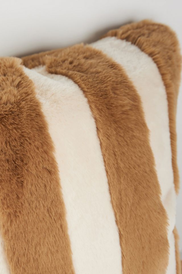 The Sophie Faux-Fur Pillow: Striped Edition #2