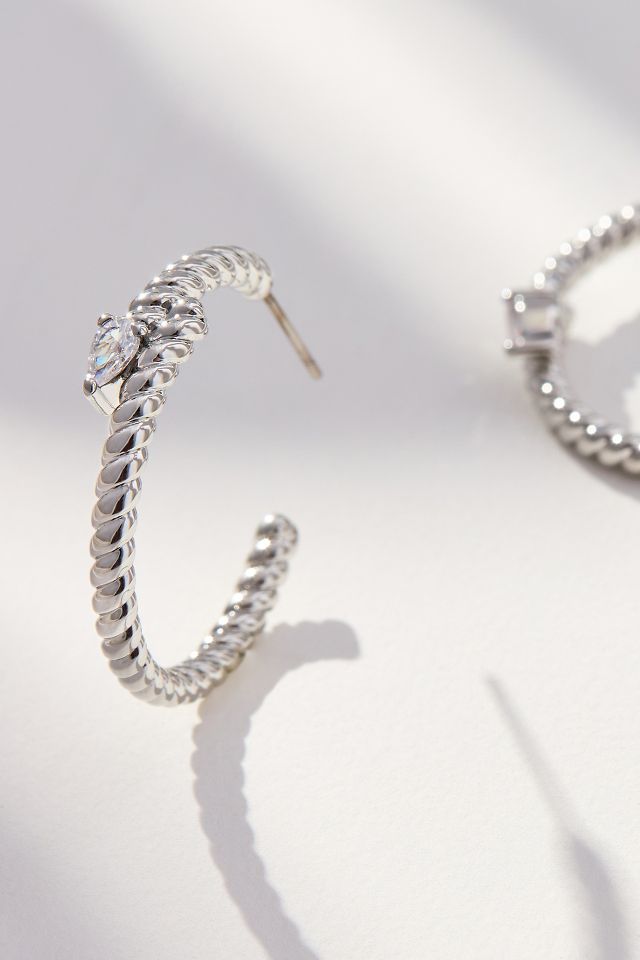 Braided Crystal Hoop Earrings | Anthropologie