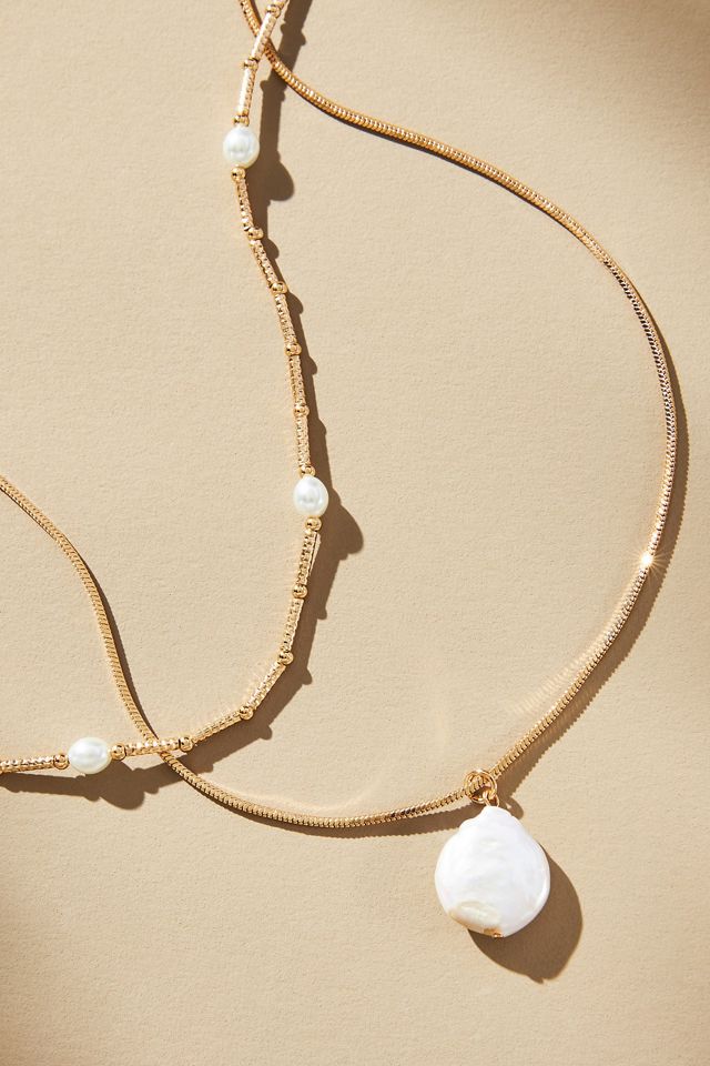 Layered Pearl Necklaces, Set of 2 #2