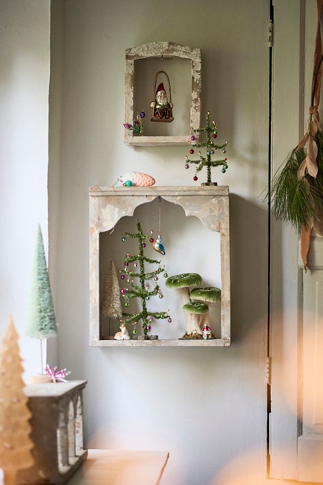 Green Tinsel Trees, Set of 3 #3