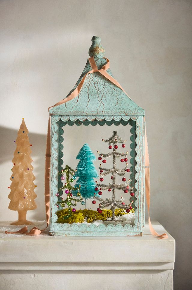Green Tinsel Trees, Set of 3 #4