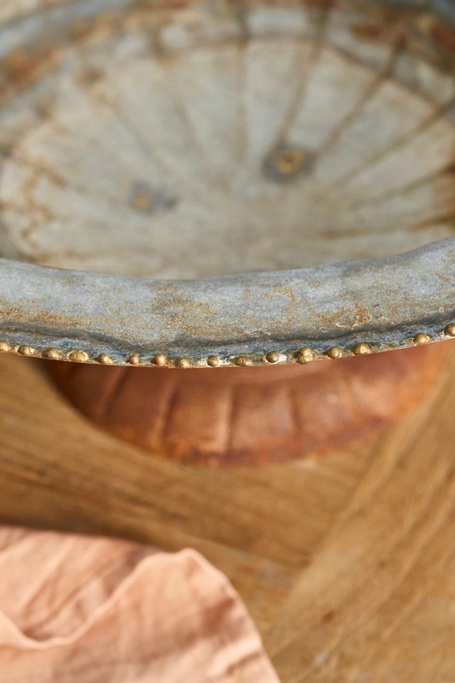 Antiqued Iron Low Urn Planter #2