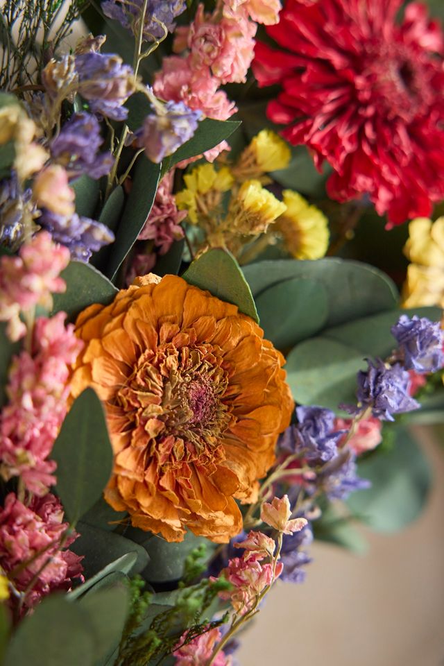 Preserved Zinnia Field Wreath #1