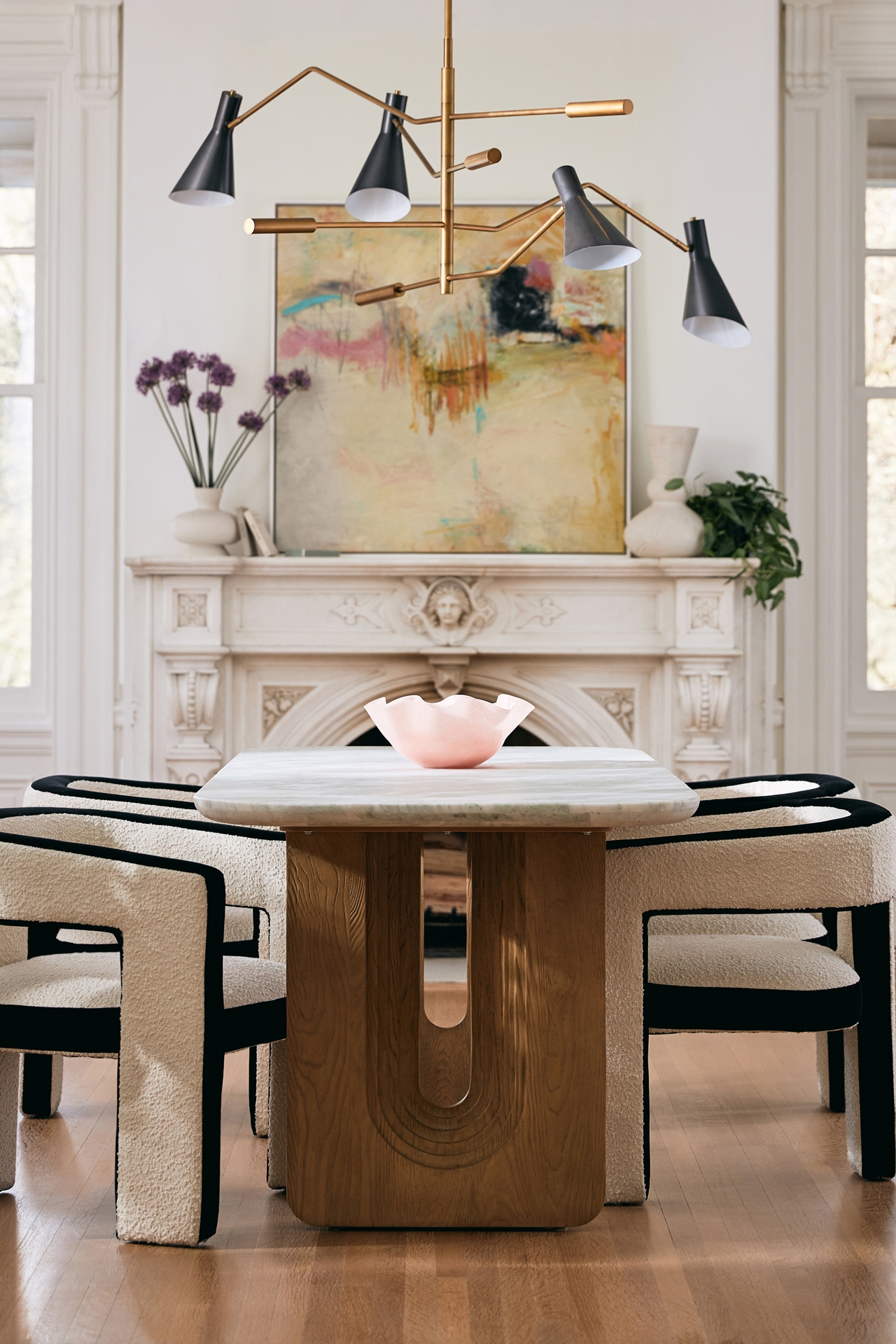 Cayden Rectangular 80" Carrara Marble Dining Table