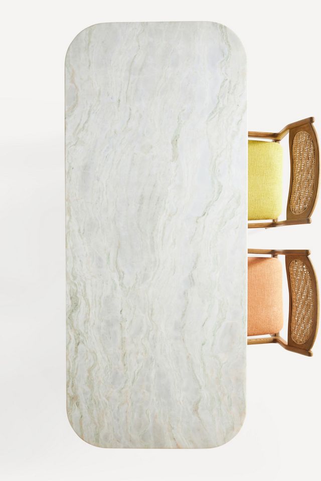 Cayden Rectangular 80" Carrara Marble Dining Table #10
