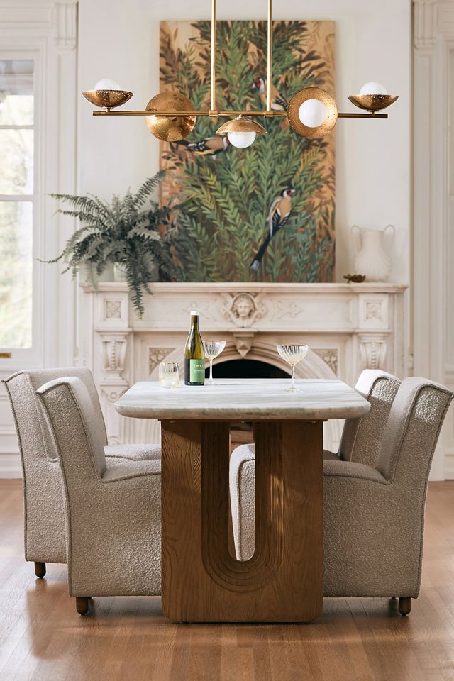Cayden Rectangular 80" Carrara Marble Dining Table #7