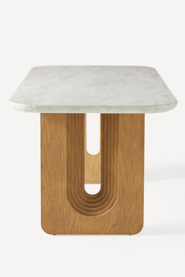 Cayden Rectangular 80" Carrara Marble Dining Table #2