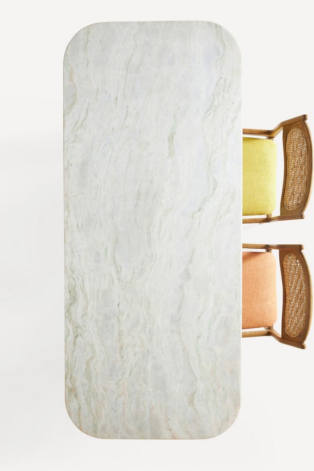 Cayden Rectangular 80" Carrara Marble Dining Table #10