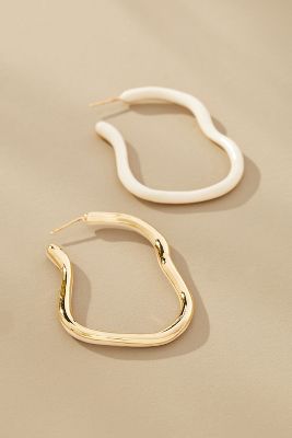 Shop Emma Pills Obsession Hoop Earrings In White