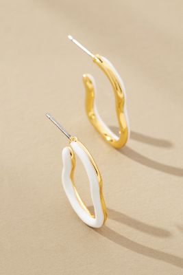 Shop Emma Pills Baby Obsession Hoop Earrings In White