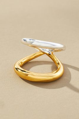 Emma Pills Halo Two-tone Ring In Gold