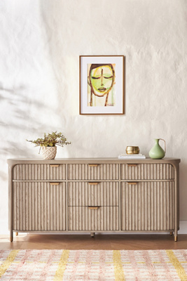 Shop Anthropologie The Isla Oval 70" Fluted-wood Sideboard