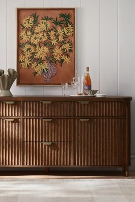 The Isla Oval 70" Fluted-Wood Sideboard