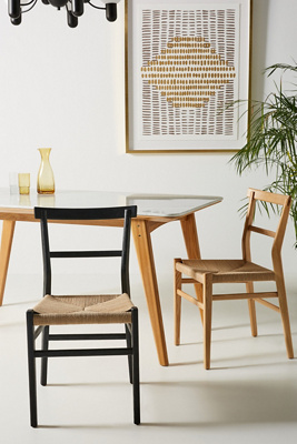 Anthropologie Oak Farmhouse Dining Chair In Multi