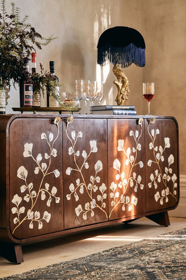 Toulouse Rectangular 70" Pearl Inlay Wood Sideboard #8
