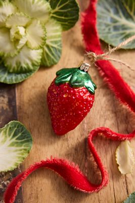 Strawberry Glass Ornament