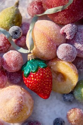 Strawberry Glass Ornament