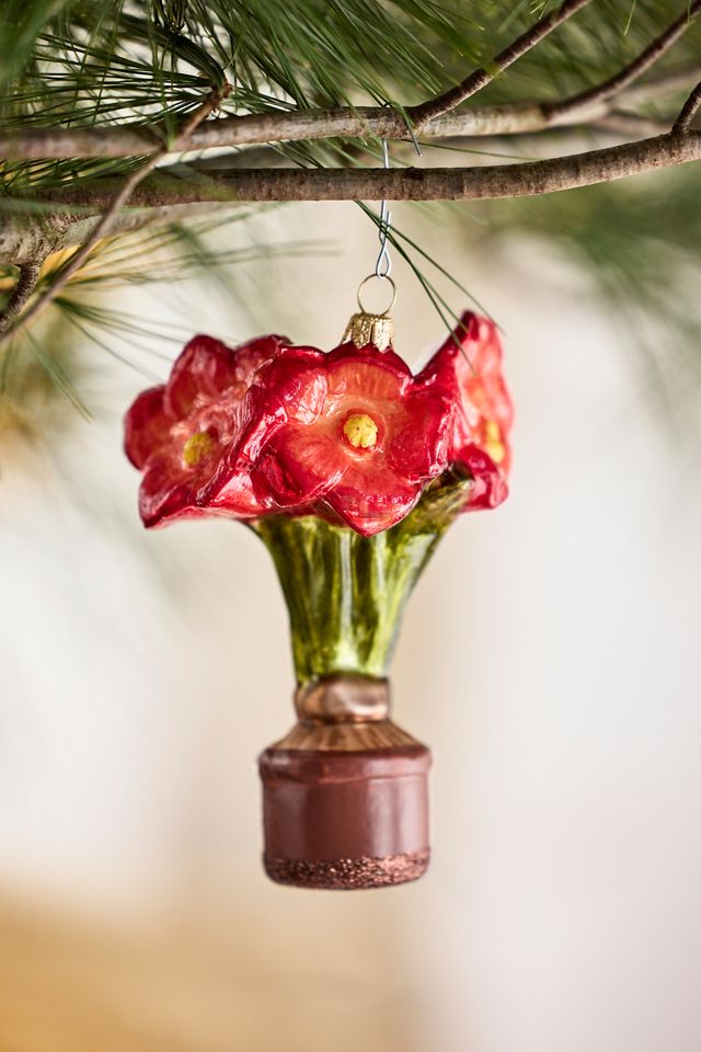 Amaryllis Glass Ornament #1