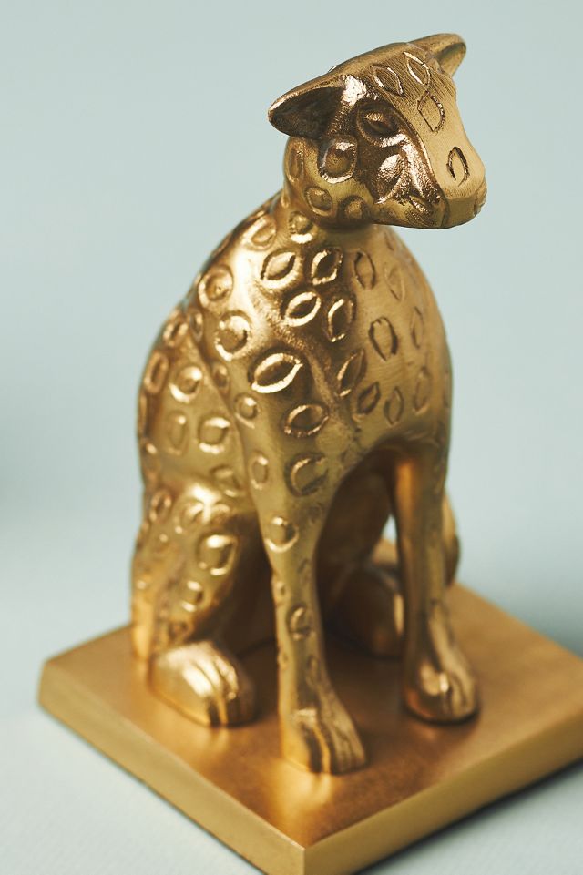 Gold Cheetah Metal Bookends #2