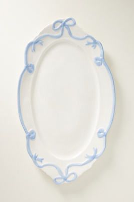 Anthropologie Benedita Bow Ceramic Stoneware Platter
