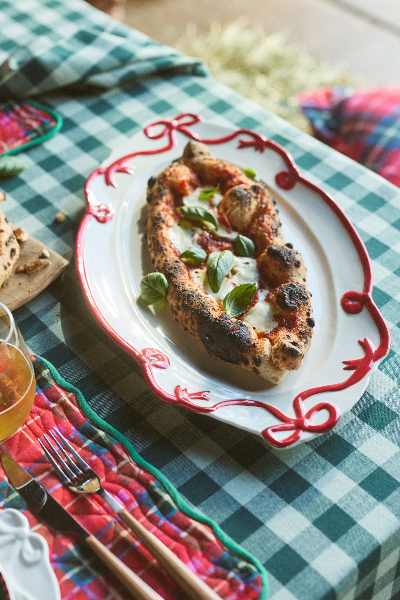 Benedita Bow Ceramic Stoneware Platter - Red, Standard, One Size