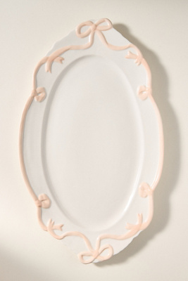 Anthropologie Benedita Bow Ceramic Stoneware Platter