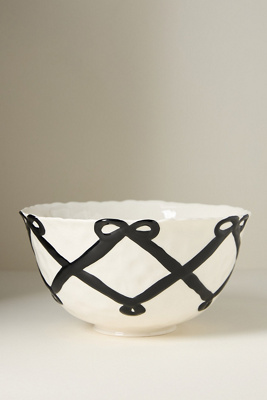 Benedita Bow Ceramic Stoneware Serve Bowl - Black