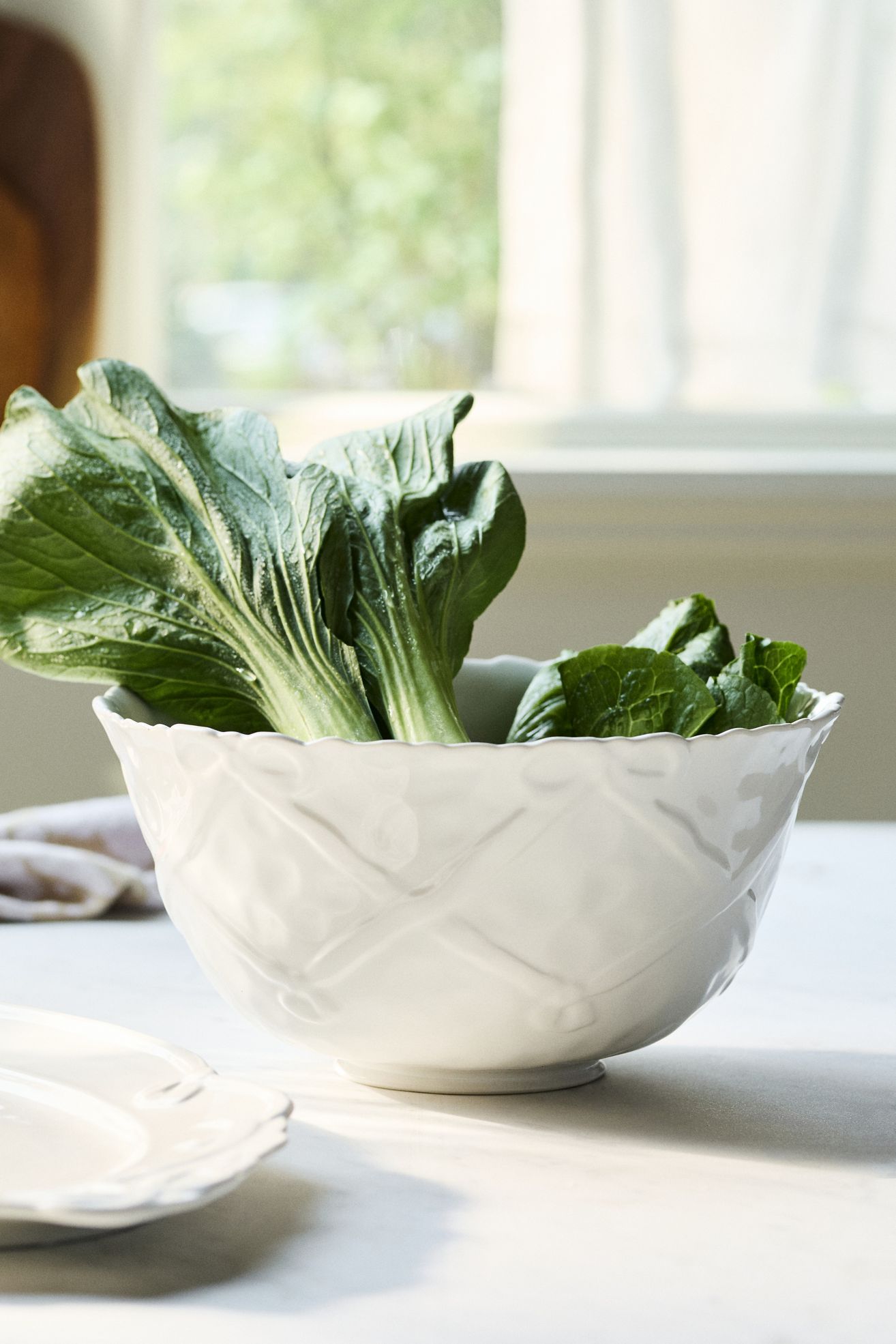 Benedita Bow Ceramic Stoneware Serve Bowl - White, One Size