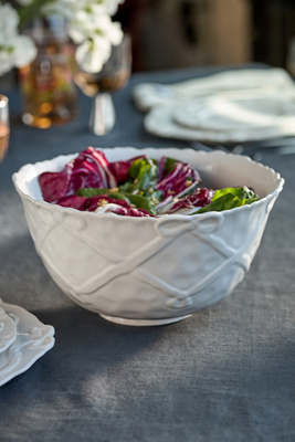 Benedita Bow Ceramic Stoneware Serve Bowl - White