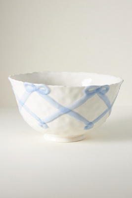 Anthropologie Benedita Bow Ceramic Stoneware Serve Bowl